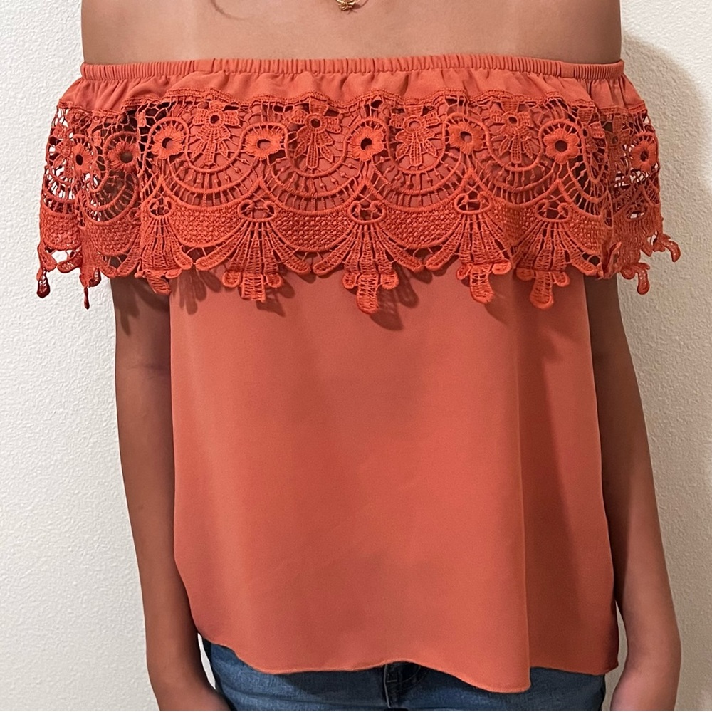 Coral Off the Shoulder Blouse